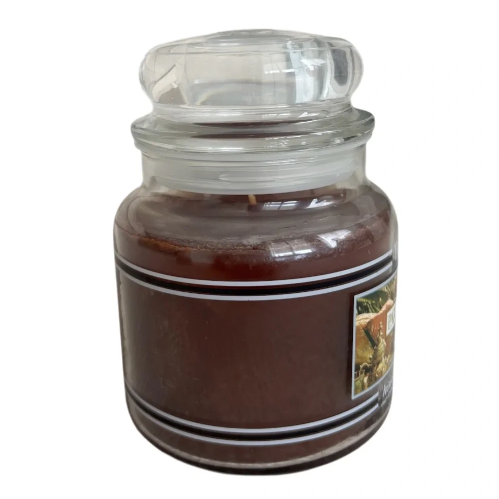 Yankee Candle Jar Patchouli Vintage Black Band Earthy Brown Gray Green 14.5 Oz